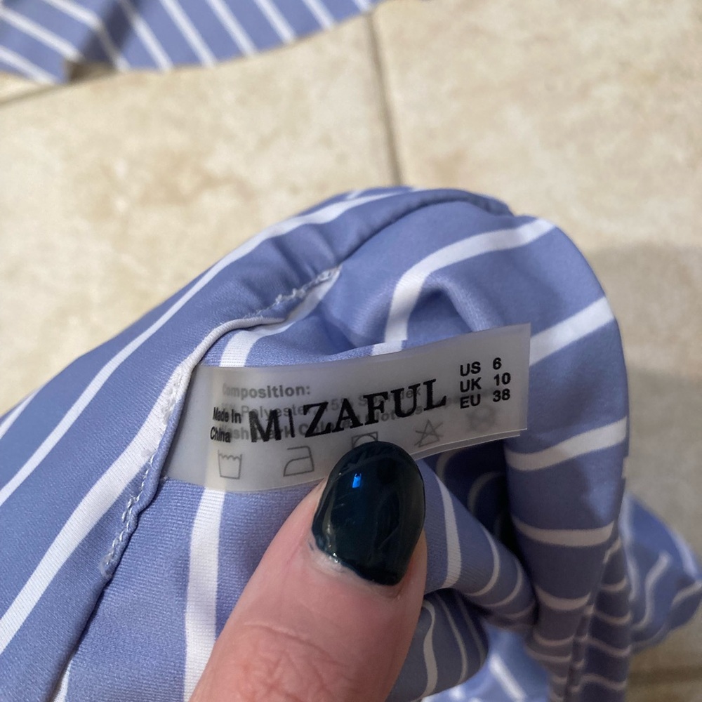 Zaful Blue and White Striped Bikini - Picture 3 of 4